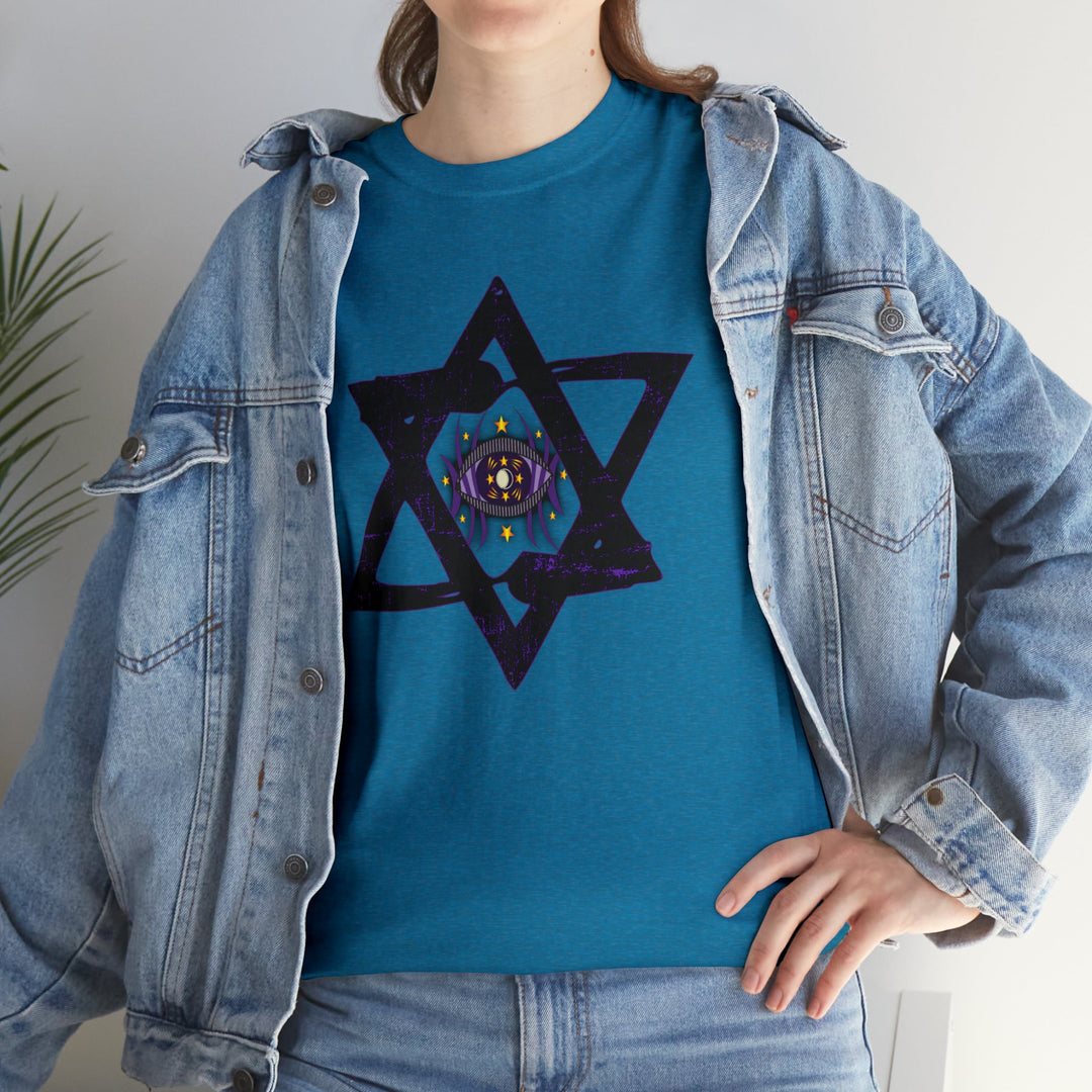 Star Of David All-Seeing-Eye - Unisex Heavy Cotton Tee