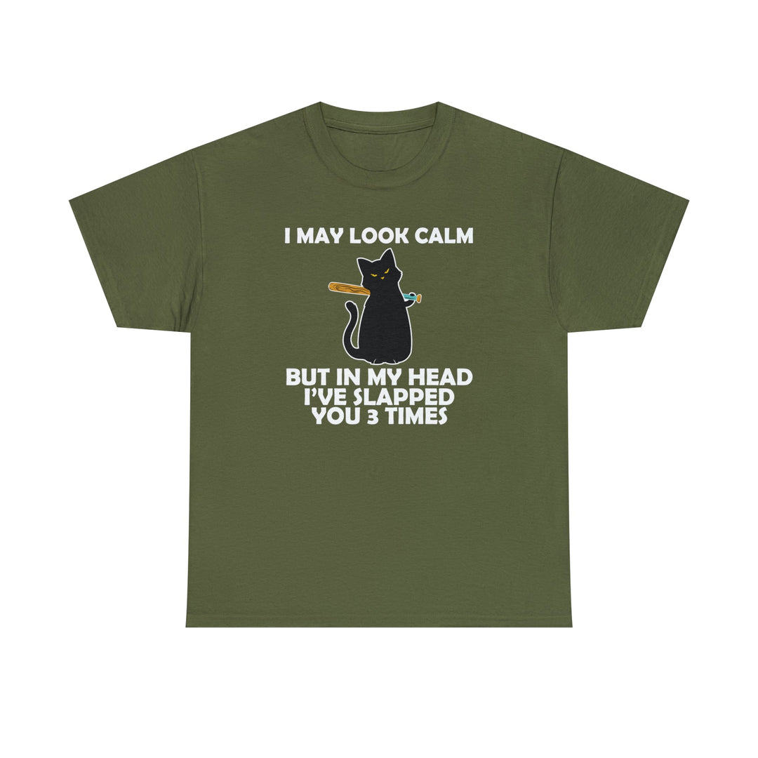 I May Look Calm... Unisex Heavy Cotton Tee