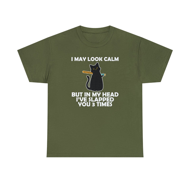 I May Look Calm... Unisex Heavy Cotton Tee