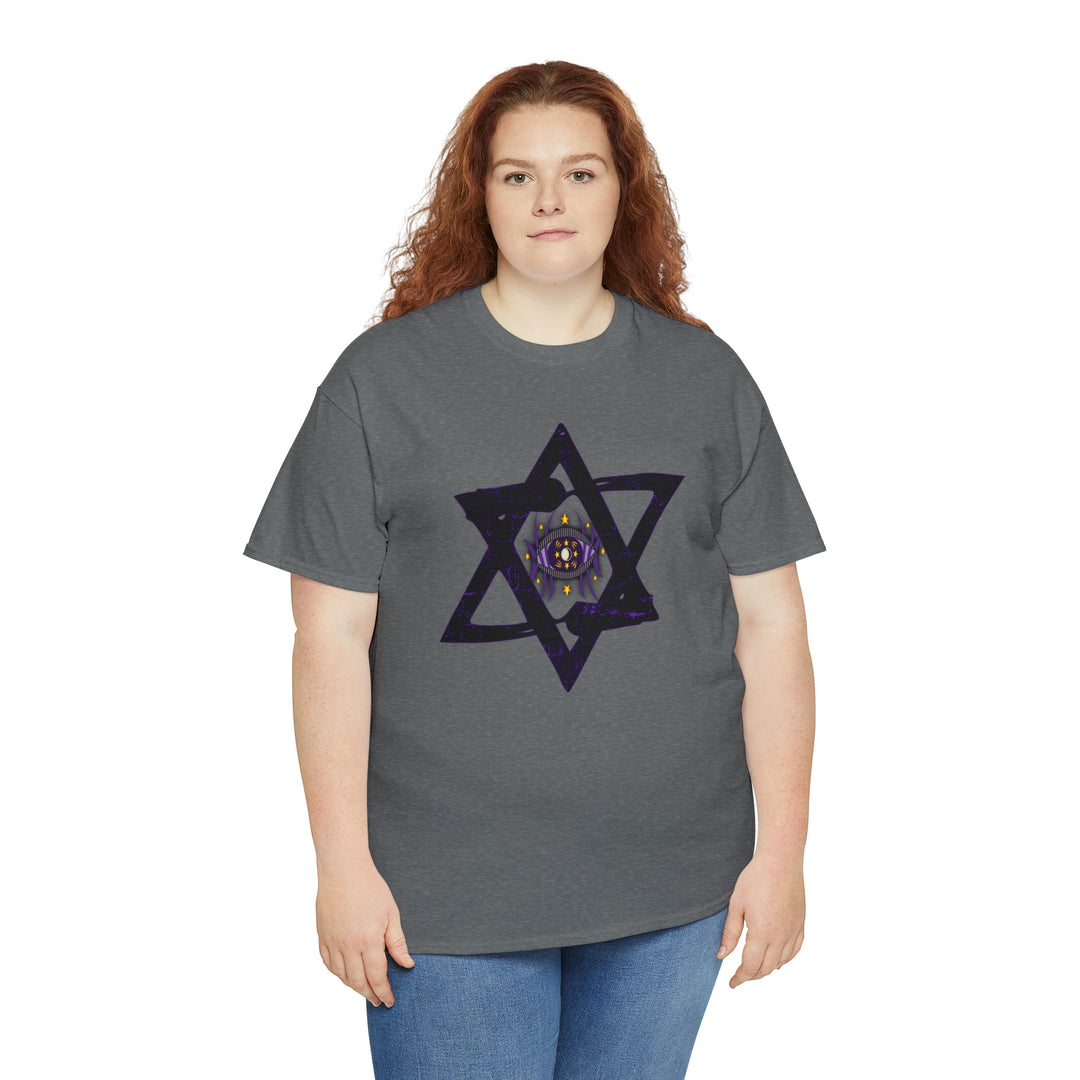 Star Of David All-Seeing-Eye - Unisex Heavy Cotton Tee