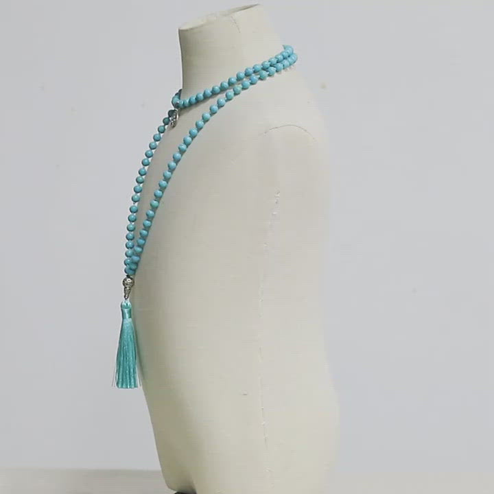 Tibetan Prayer / Meditation Bead Necklace (Mala) Turquoise Stone