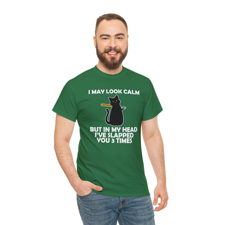 I May Look Calm... Unisex Heavy Cotton Tee