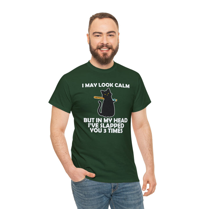 I May Look Calm... Unisex Heavy Cotton Tee