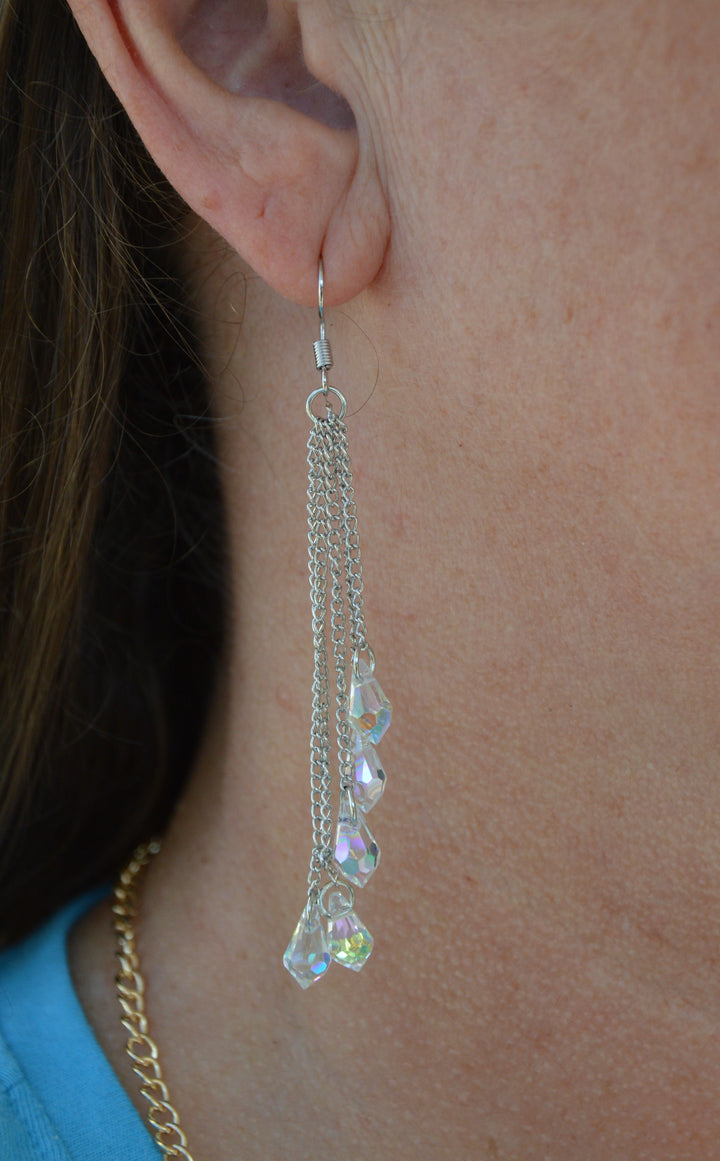 Crystal Prism Dangle Earrings