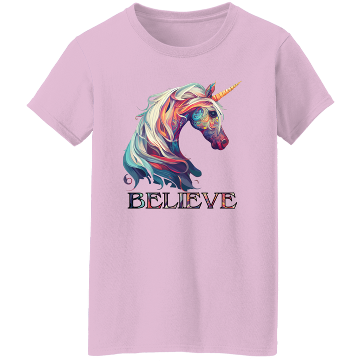 Believe Unicorn Ladies' 5.3 oz. T-Shirt