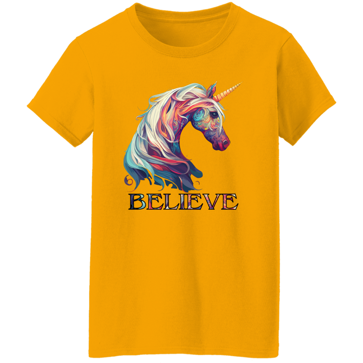 Believe Unicorn Ladies' 5.3 oz. T-Shirt