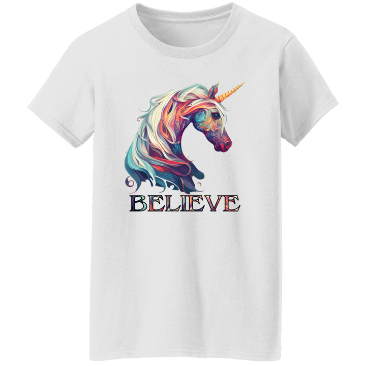 Believe Unicorn Ladies' 5.3 oz. T-Shirt