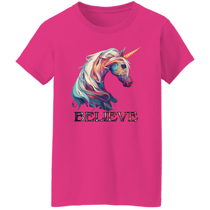 Believe Unicorn Ladies' 5.3 oz. T-Shirt