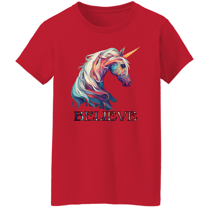 Believe Unicorn Ladies' 5.3 oz. T-Shirt
