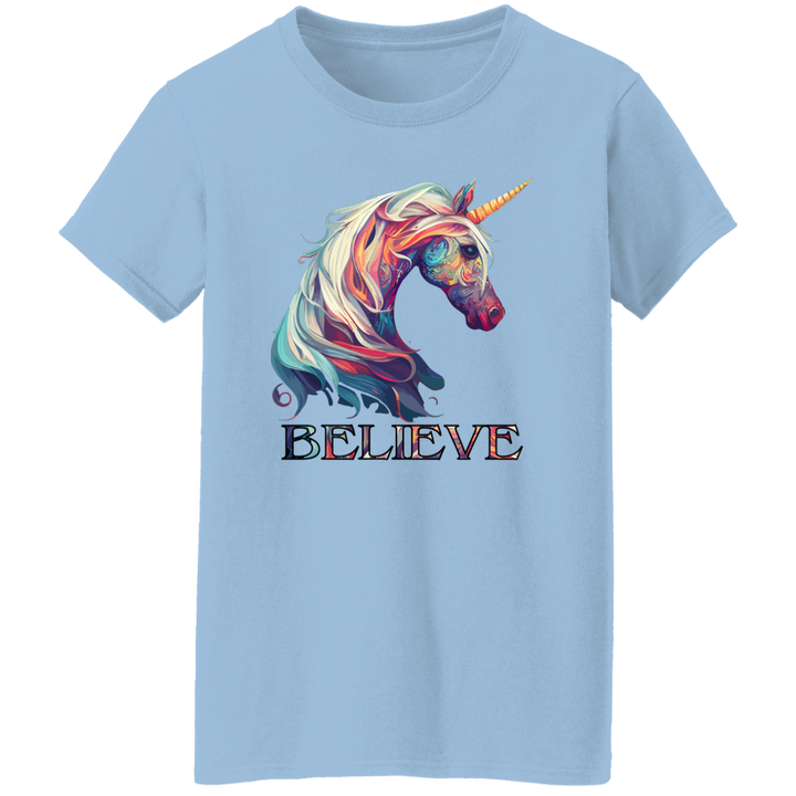 Believe Unicorn Ladies' 5.3 oz. T-Shirt
