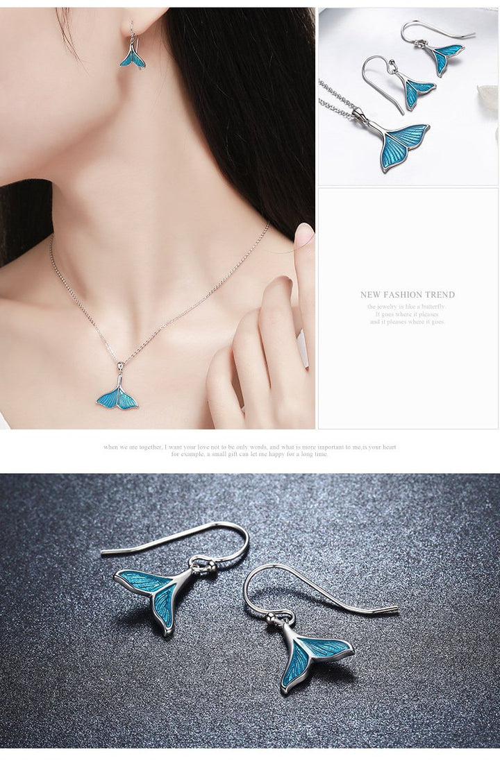 925 Sterling Silver Mermaid Drop Earrings