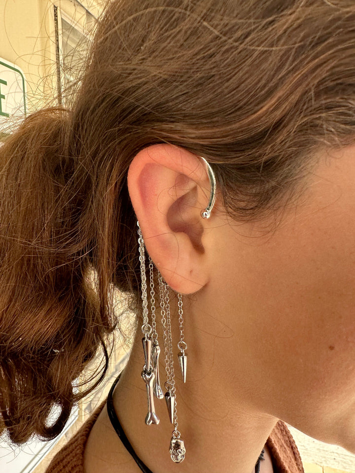 Gothic Skull & Skeleton Ear Wrap