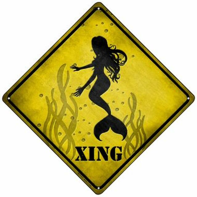 Mermaid Xing- Metal Sign