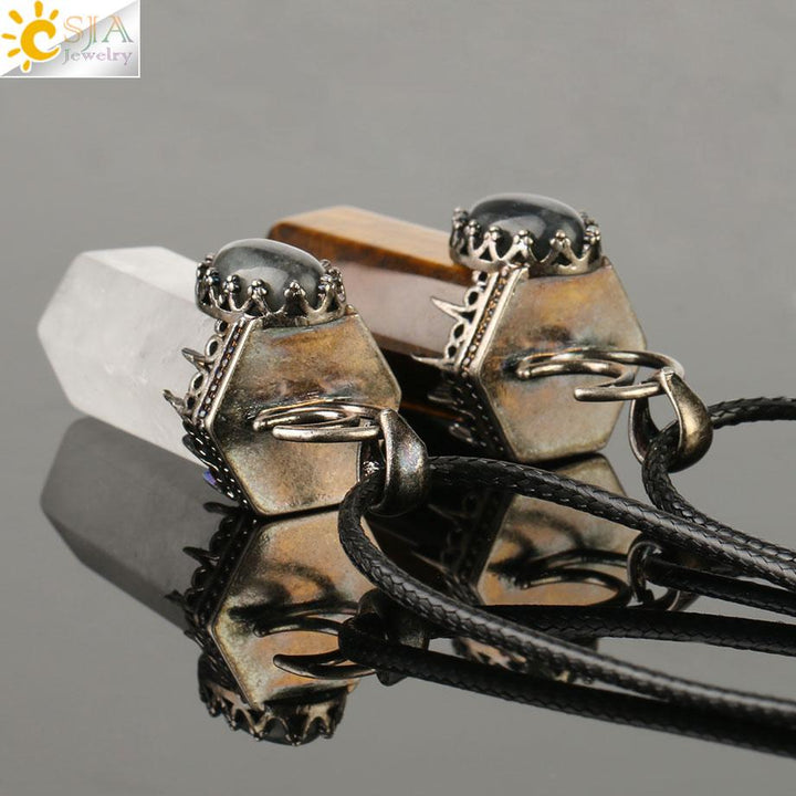Semi-Precious Natural Stone/Crystal Pendants Necklace
