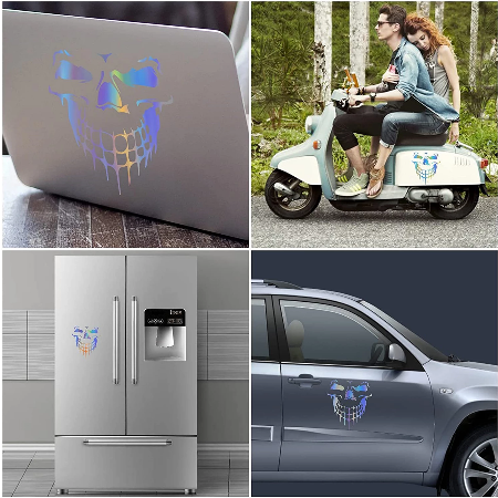 Skull Decal - 3D Laser Vinyl (two colors)