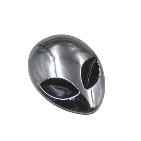 3D Alien UFO Full Metal Head Auto Badge