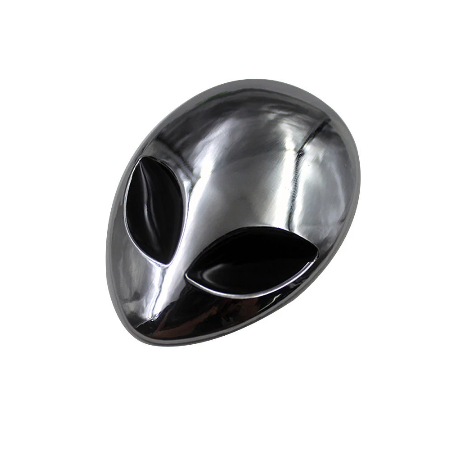 3D Alien UFO Full Metal Head Auto Badge