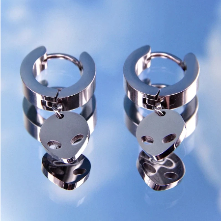 Stainless Steel Alien Goth  Earrings