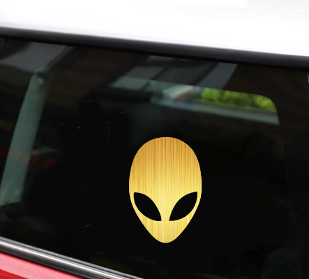 ALIEN HEAD METAL Decal (3 types)