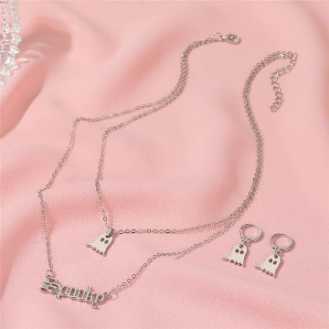 Ghost Spooky Earring / Necklace Set