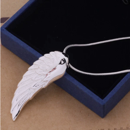 Genuine 925 Sterling Silver Angel Wing Necklace