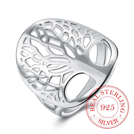 925 Sterling Silver Tree Of Life Ring