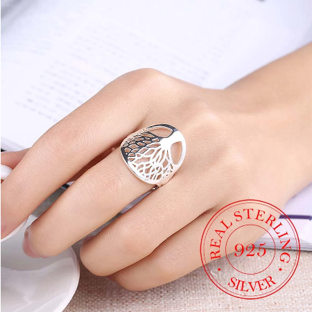 925 Sterling Silver Tree Of Life Ring