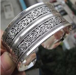 925 Tibetan Totem Bangle Bracelet