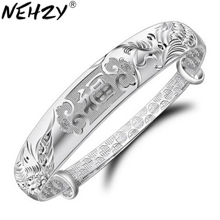 999 Fine Silver Dragon Blessings Bracelet