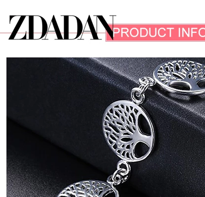 925 Sterling Silver Tree Of Life Chain Charm Bracelet