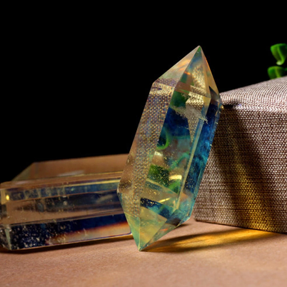 Rare Citrine Quartz Crystal Hexagonal Wand