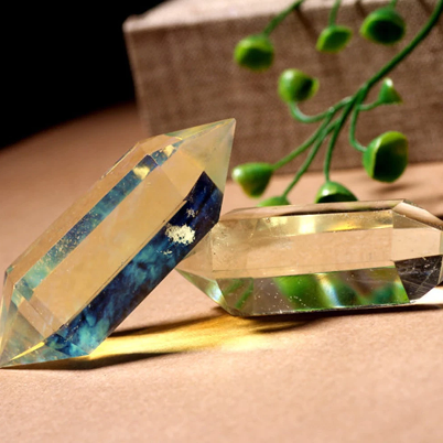 Rare Citrine Quartz Crystal Hexagonal Wand