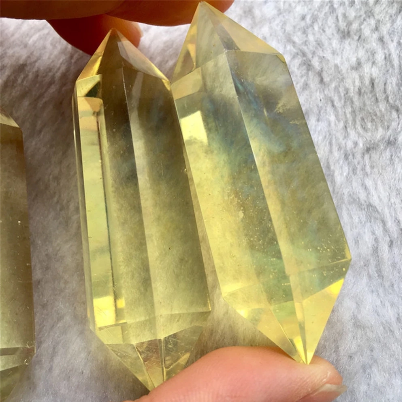 Rare Citrine Quartz Crystal Hexagonal Wand