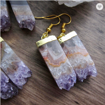 Amethyst Gemstone Earring (Authentic Genstone)