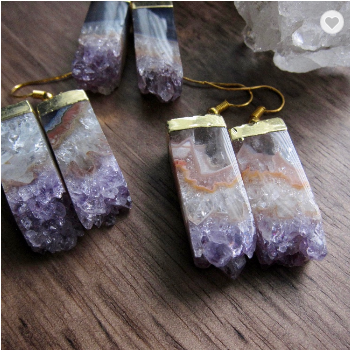 Amethyst Gemstone Earring (Authentic Genstone)