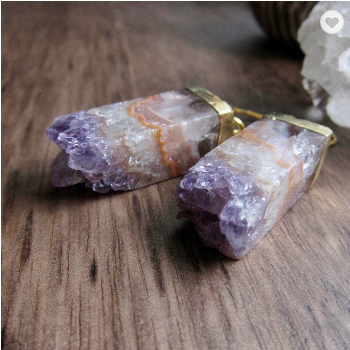 Amethyst Gemstone Earring (Authentic Genstone)