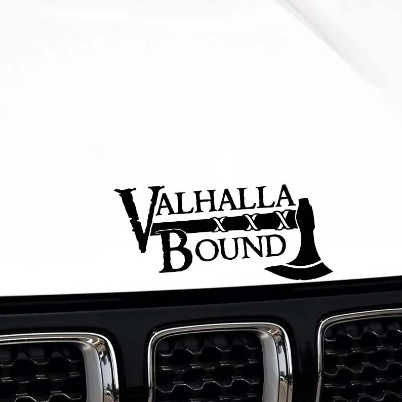 Valhalla Bound Viking Decal (Black or Silver)