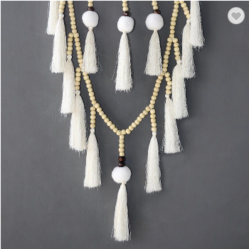 Boho Handmade Dream Catcher White Tassels Wood Beads Dreamcatcher (1)