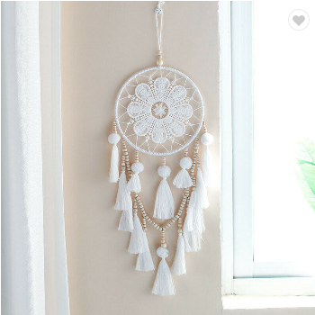Handmade Traditional Hanging Boho Tassels Wood Beads Dreamcatcher (2)