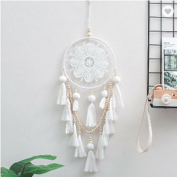 Handmade Traditional Hanging Boho Tassels Wood Beads Dreamcatcher (2)