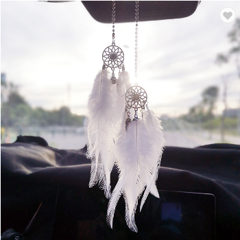 Vehicle Rear Mirror Feathered Chain Dreamcatchers (3 Colors)