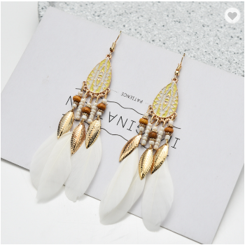 Native Boho Feathered Earrings (3 Colors)