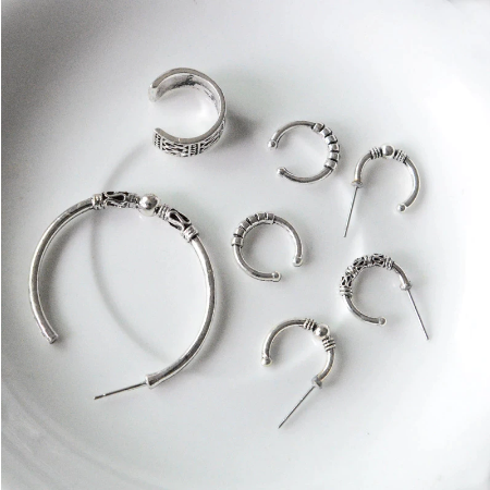 7pcs Vintage Hoop Goth / Boho Earring Set