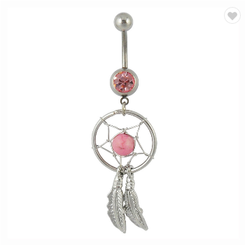 Dreamcatcher Belly Button Ring Zircon