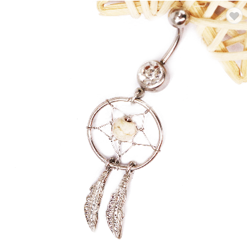 Dreamcatcher Belly Button Ring Zircon
