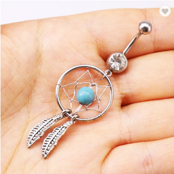 Dreamcatcher Belly Button Ring Zircon