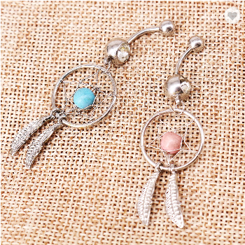 Dreamcatcher Belly Button Ring Zircon