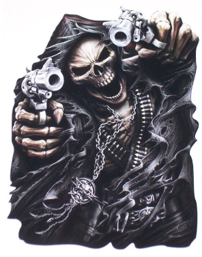 Grim Gun Totting Assasin Decal
