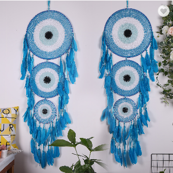 Extra Large Blue Boho Hand Woven Dream Catcher