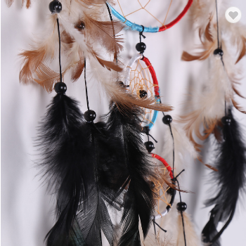 Colorful 5 Hoop Handmade Dreamcatcher Brown